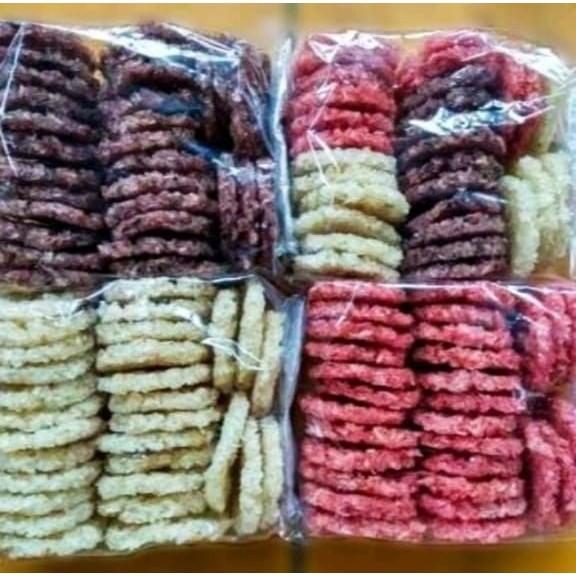 

rengginang mentah Ketan hitam dan ketan merah rasa terasi isi 30 pcs