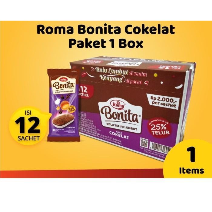 

Roma Bonita Cokelat Paket 1 Box ISI 12 PCS