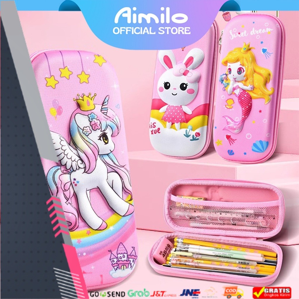 

TERMURAH [READY] Aimilo Tempat Pensil Aesthetic 3D Tempat Pensil Anak Perempuan Waterproof Kotak Pensil Anak Laki Laki Alat Tulis Sekolah