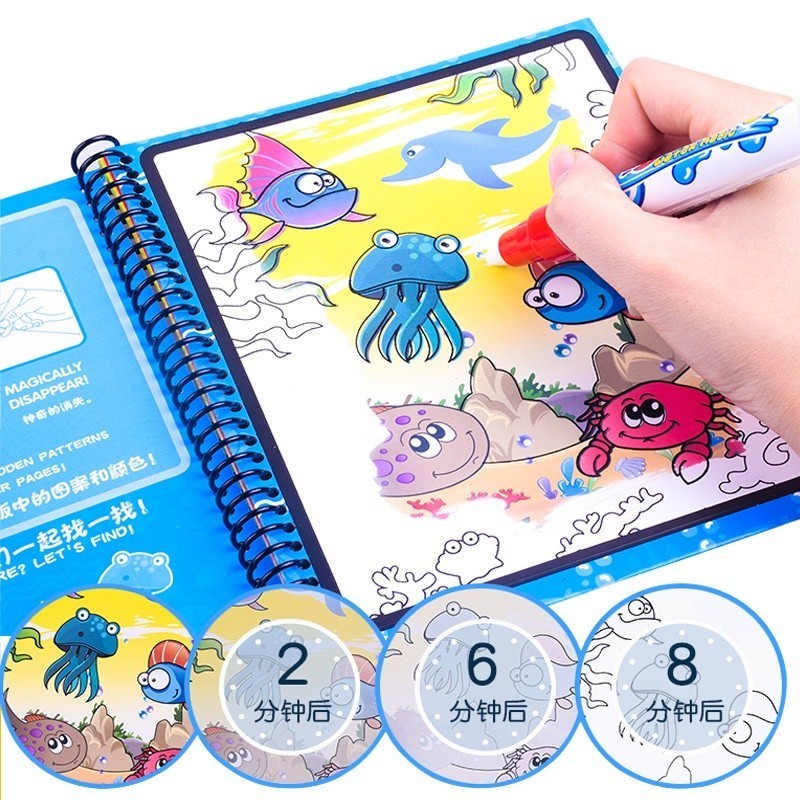 

MAOMAO Magic Water Coloring Book Invisible Ink Buku Gambar Mewarnai Anak Spidol Air