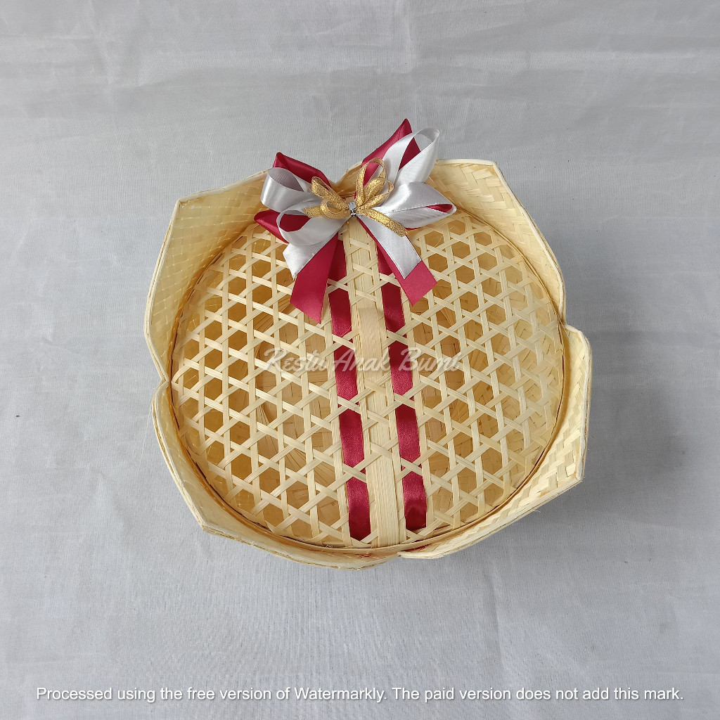 Teratai Dewi Plus Pita S, M, L, XL |Wadah|Hadiah|Souvenir|Parcel|Kado|Hampers Kayu|Mangkok|Makan Ker