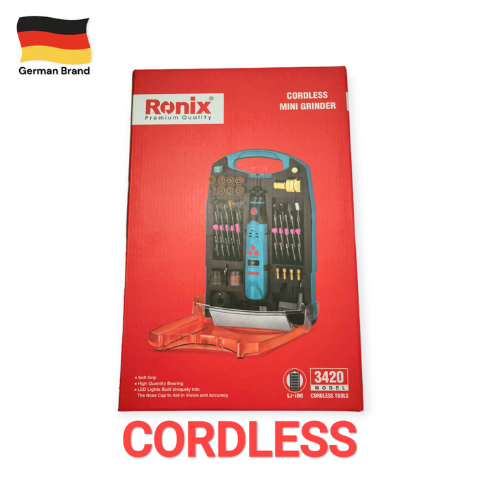 Ronix 3420 Gerinda Mini Bor Tuner amplas rotary Cordless set kit