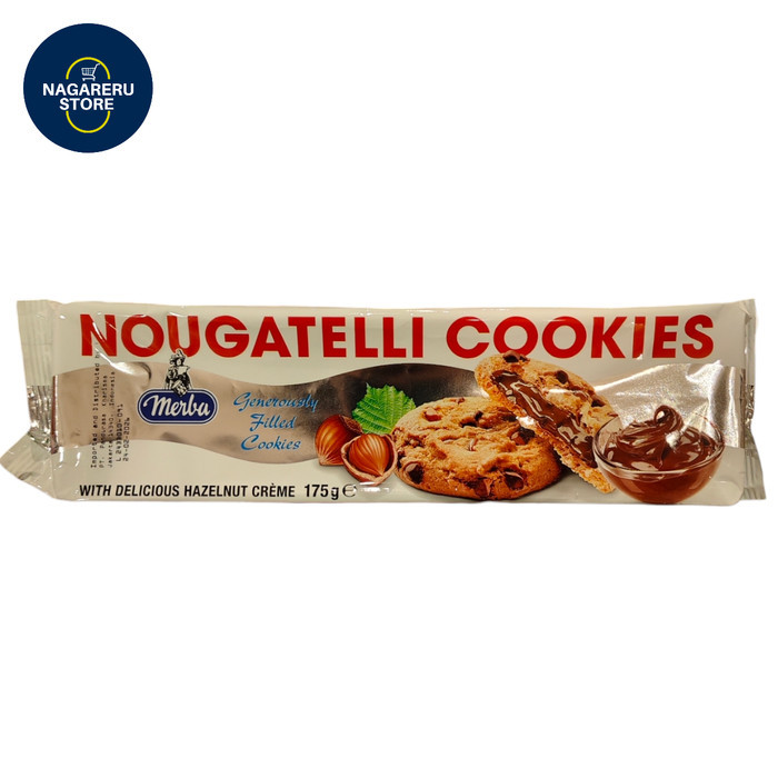 

Merba nougatelli cookies (kukis dengan isian coklat hitam dan krim kacang hazel 175gr