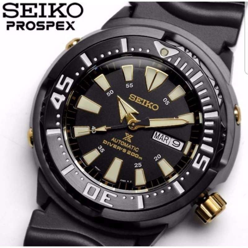 Seiko SRP641 SRP641K1 Prospex Shrouded Monster Baby Tuna Original Black Jam Tangan Pria