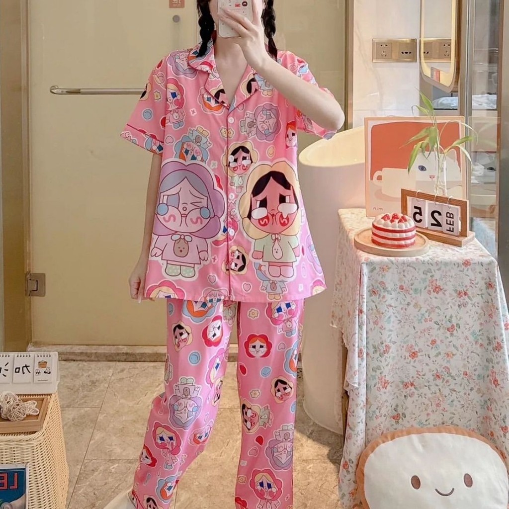 Rumah.Piyama Piyama Cry Baby terbaru | Woman Pajamas Cry Baby | Baju Tidur Dewasa Butter Bear Import