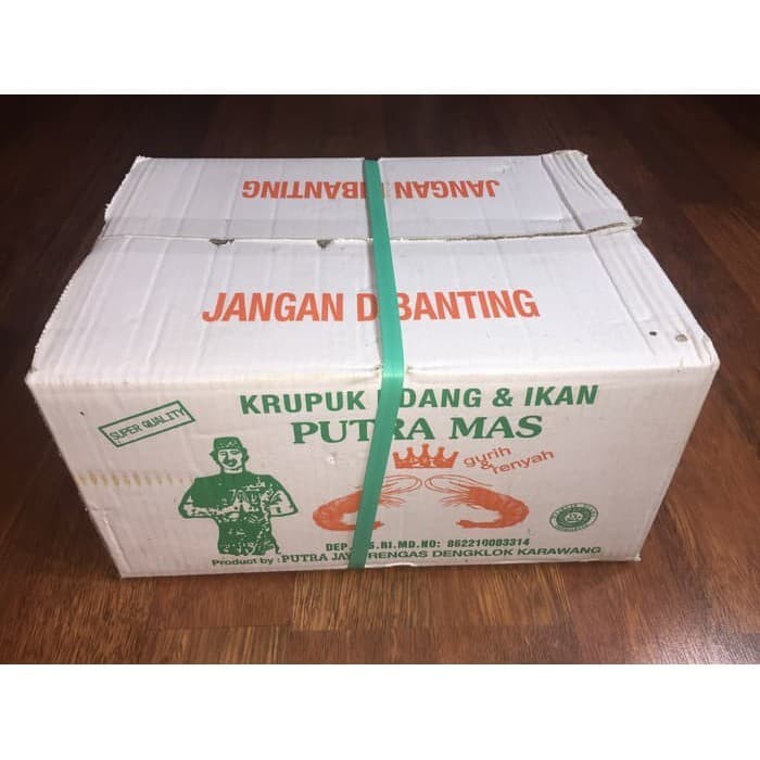 

kerupuk udang putra mas mede/kancing 1dus isi 5kg - kancing
