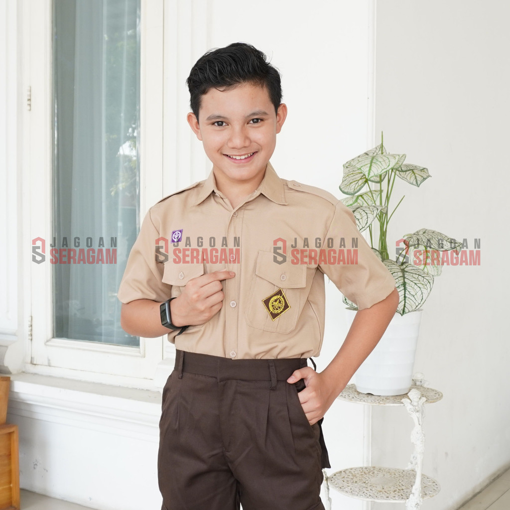 JAGOAN SERAGAM Penggalang Pendek Baju Pramuka Sd Anak Laki Laki Kemeja Seragam Sekolah Penggalang SD
