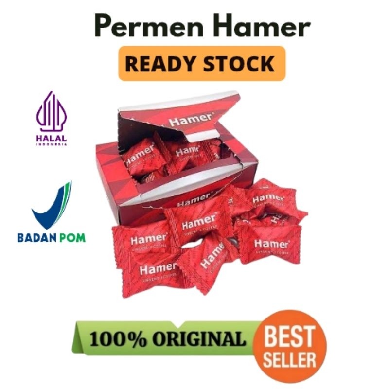

(100% Asli) Permen Hamee-r 1 Box Isi (30pcs) BPOM - Permen Gingseng Hammeerr