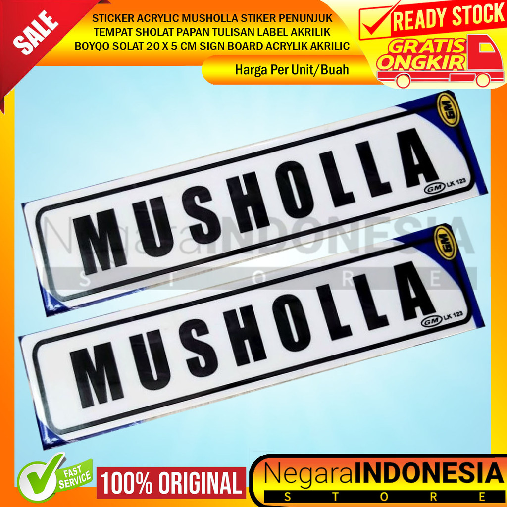 

GM Stiker Penunjuk Sticker Acrylic Musholla Tempat Sholat Papan Tulisan Label Akrilik Solat 20 X 5 Cm Sign Board Acrylik Akrilic Sekolah Restoran Toko Kantor Mall Tulis Penanda Tanda Pertanda Lokasi Sembayang Umat Muslim Mushola