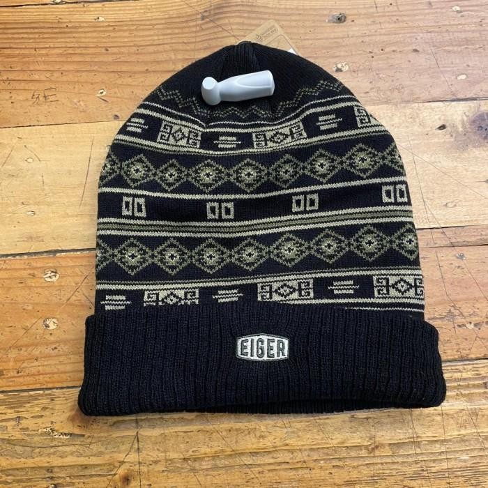 EIGER KUPLUK BEANIES PRIA HILLWANDER PATTERN BEANIE - Black