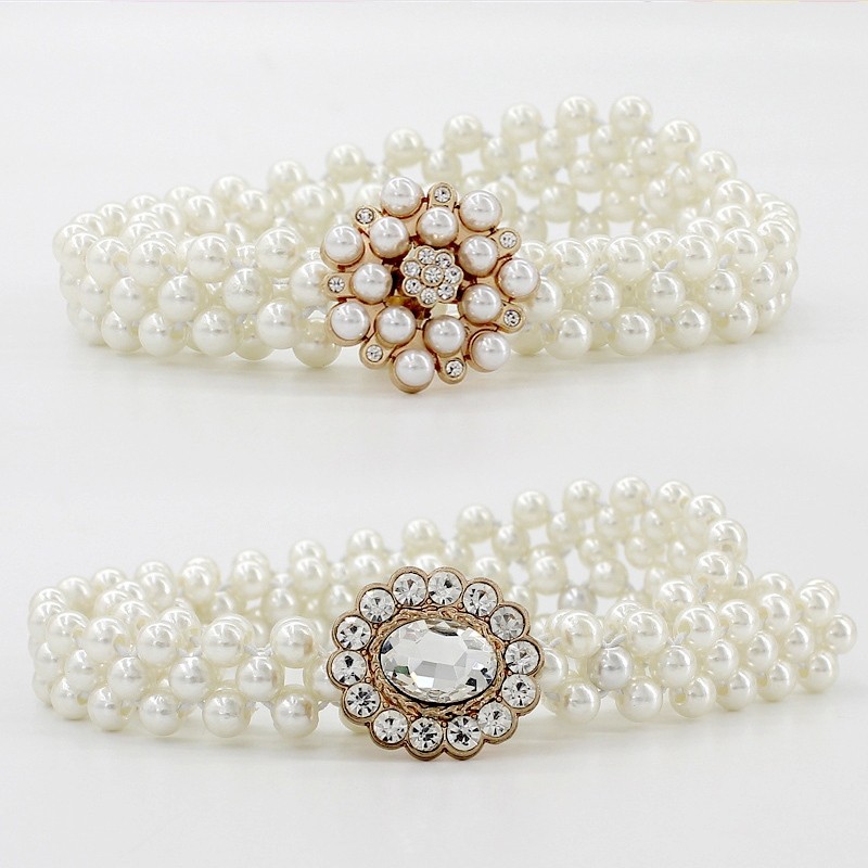 Ikat Pinggang Gesper Mutiara Korea, Ikat Pinggang Wanita, Rantai Ikat Pinggang Mode Mutiara