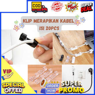 Bisa Cod Cable Klip Kabel Tempel Dinding / Klem Kable Tempel Dinding / Penempel Kabel Dinding
