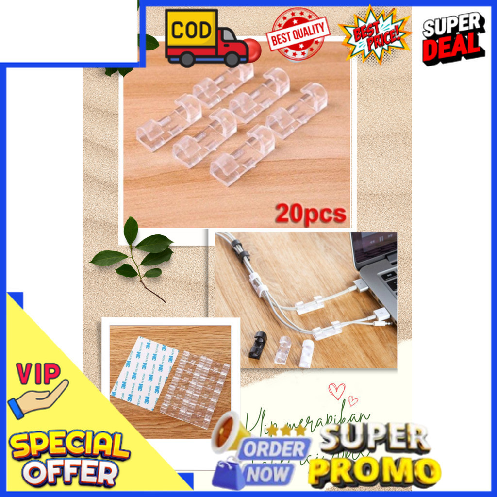 Bisa Cod Klip Kabel Organizer / Penempel Kabel dinding / Klem Ikat Kabel Perapih Kabel Dinding