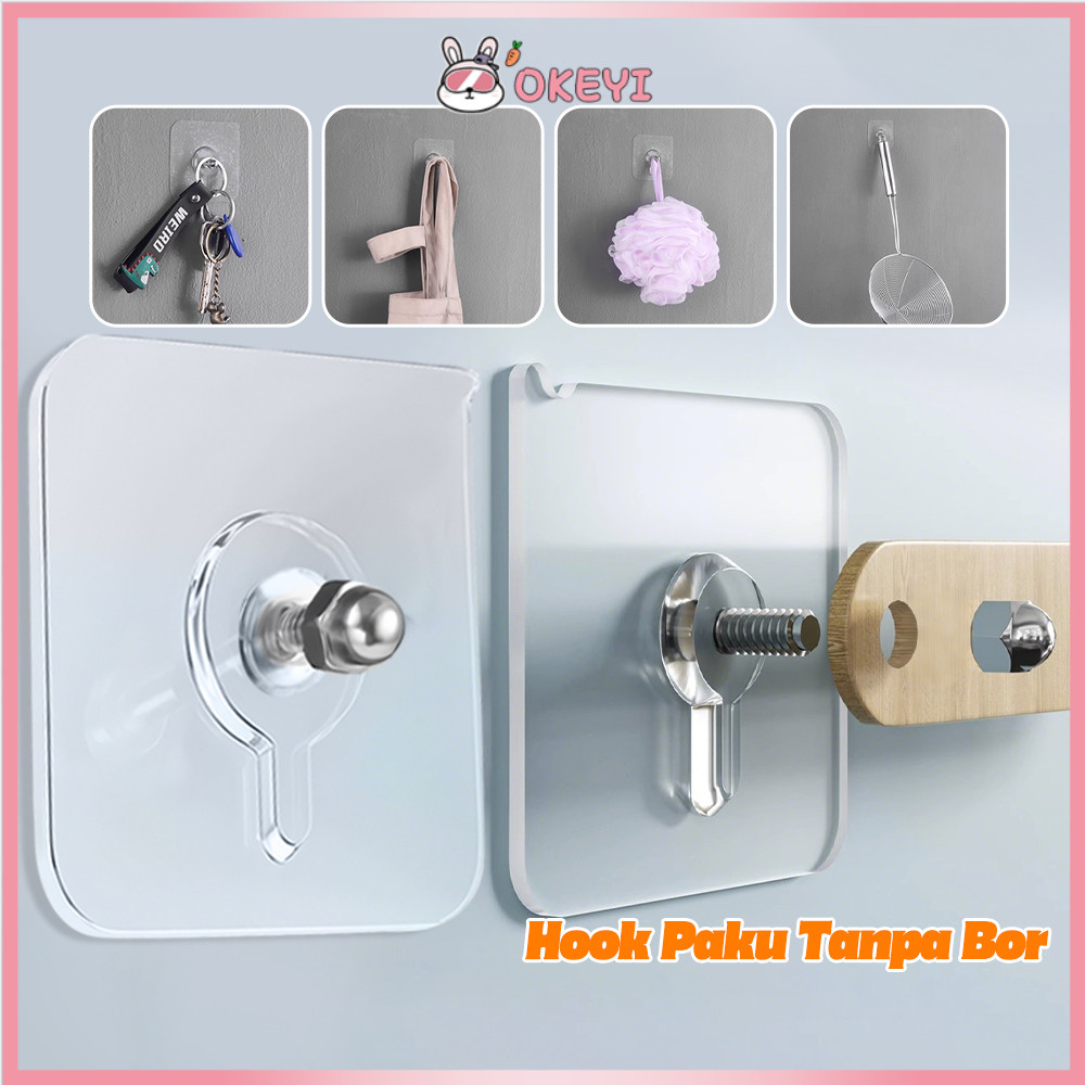 OKEYI 30 Pcs/Set Hook Paku Gantungan Magic Bingkai Foto Tempel Baut Dinding Hanger Kail Kuat