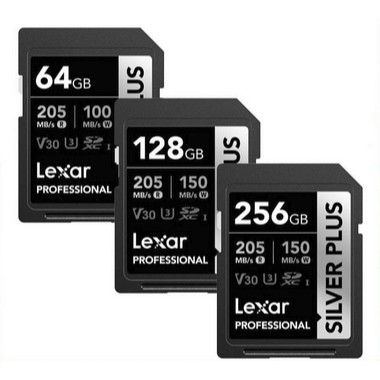 LEXAR PROFESSIONAL LSDSIPL064G/128G/256G- BNNNGSD3.064GB/128GB/256GB SDCARD SILVER PLUS