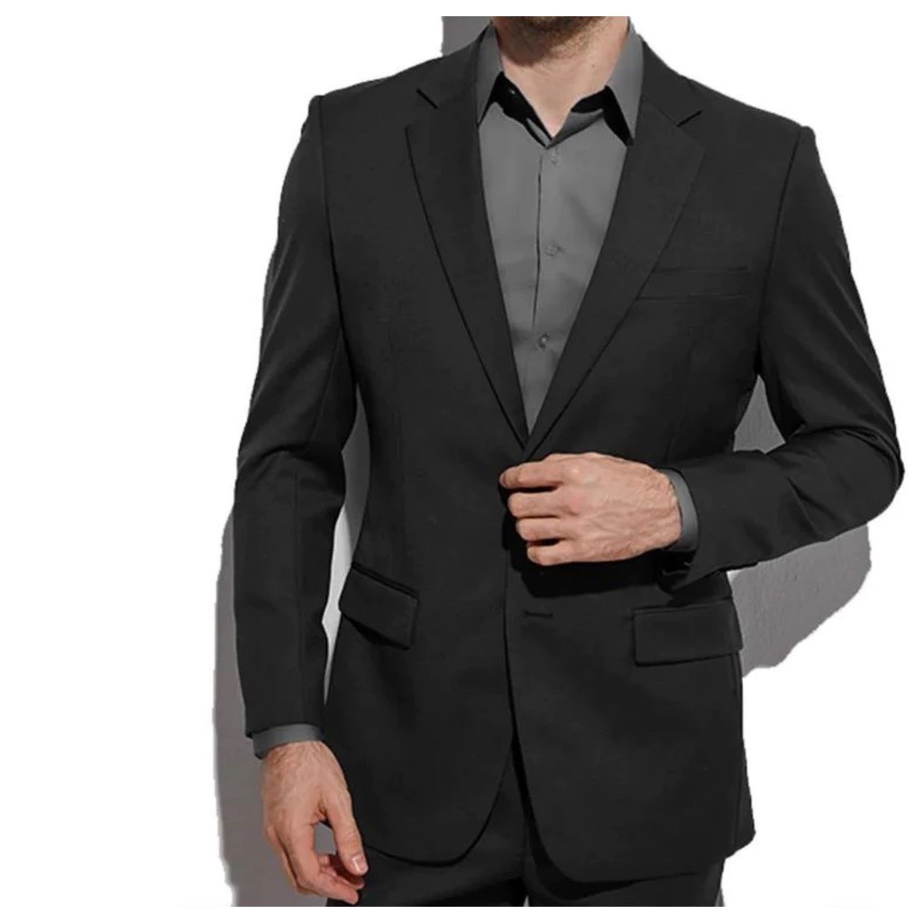 Jas Blazer Pria Hitam  Slimfit Kancing 2 Formal Wisuda Pengantin Terbaru S M L XL XXL