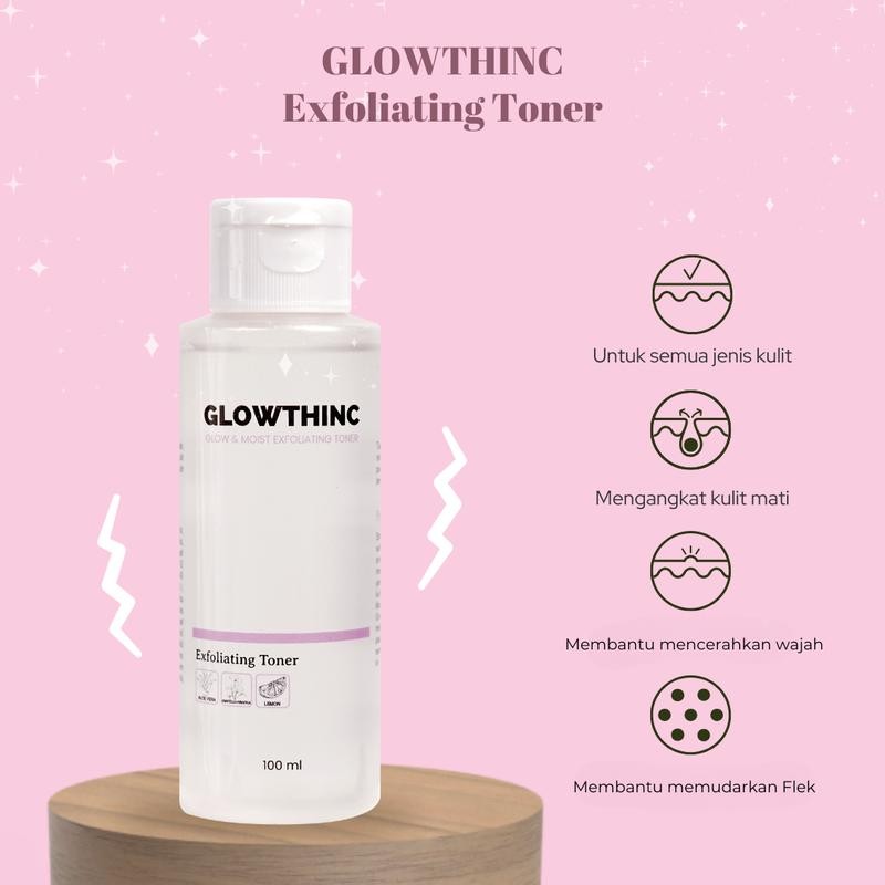 

Glowthinc Glow & Moist Exfoliating Toner Wajah Kusam Hitam