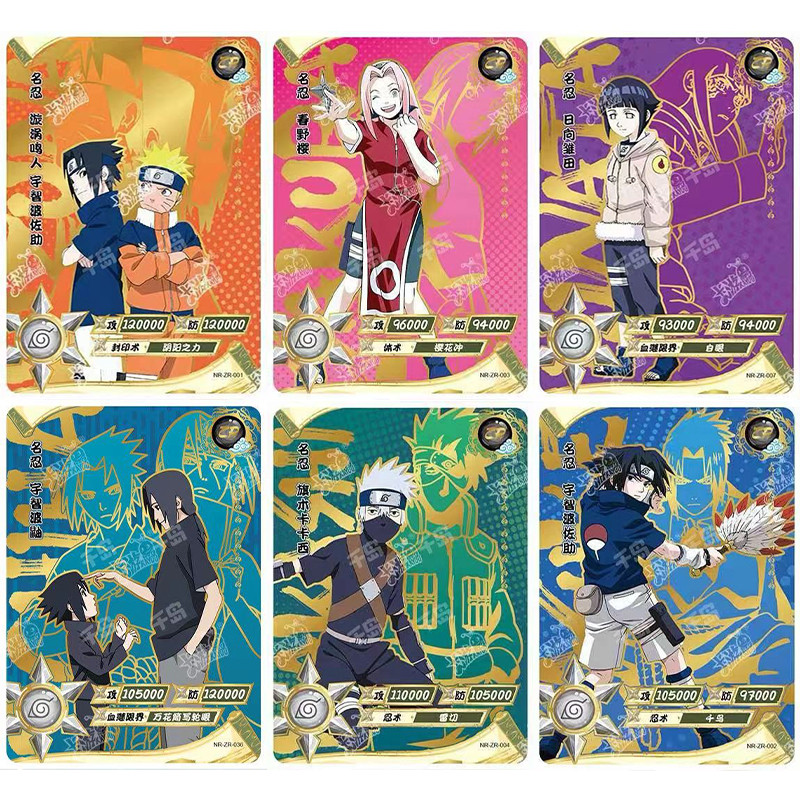 KAYOU Genuine Naruto Uzumaki Sasuke Kakashi Tsunade Anime Character 01-36ZR Cards Rare Bronzing Coll