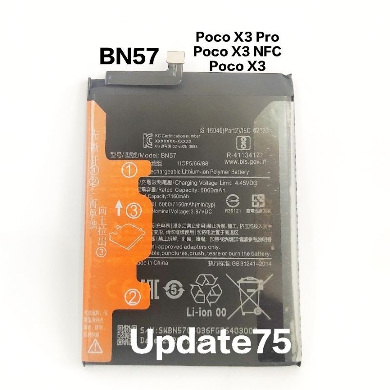 Baterai BN57 Poco X3 Pro Batre Poco X3 NFC Batrai Poco X3