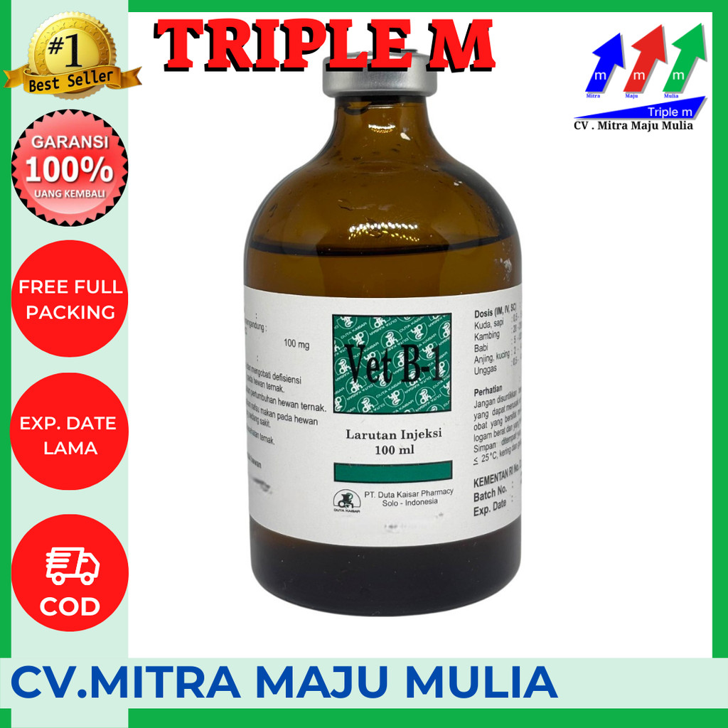 VET B1 100 ML DUTA KAISAR VET B-1 100 ML - Vitamin B1 Injeksi 3M