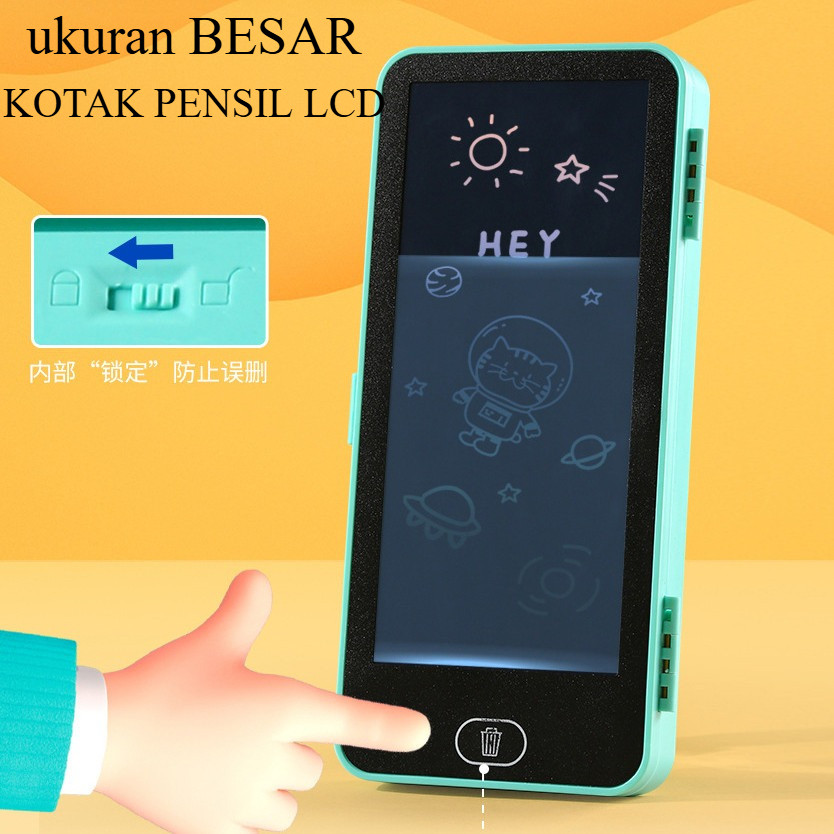 

Kotak Pensil dengan LCD Papan Tulis Gratis Pen Ukuran Jumbo/Kotak Pensil 2in1 / LCD Drawing Pen Case