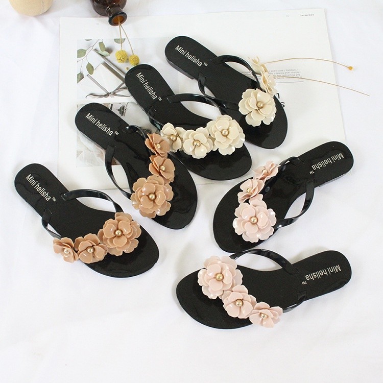 Sandal Jelly Motif Bunga/Sandal Jepit Wanita Import