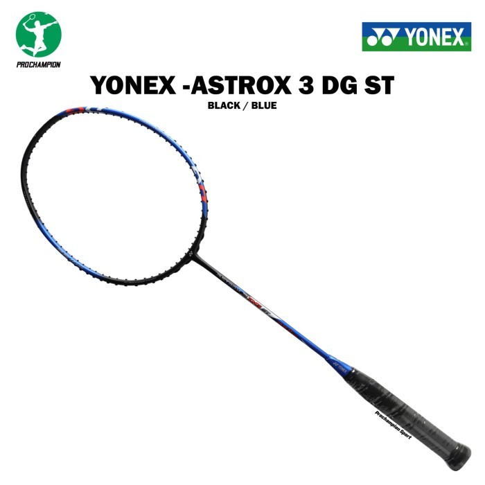 Terbaru Raket Badminton Astrox 3 DG ST 3DG ST 3DGST Black Blue - Raket Only