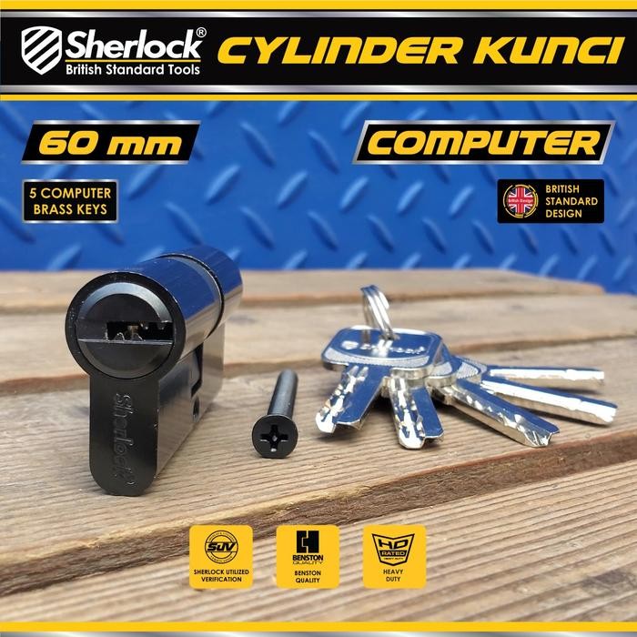 

Silinder Kunci Pintu Komputer Brass Sherlock 60 mm - Black Matte