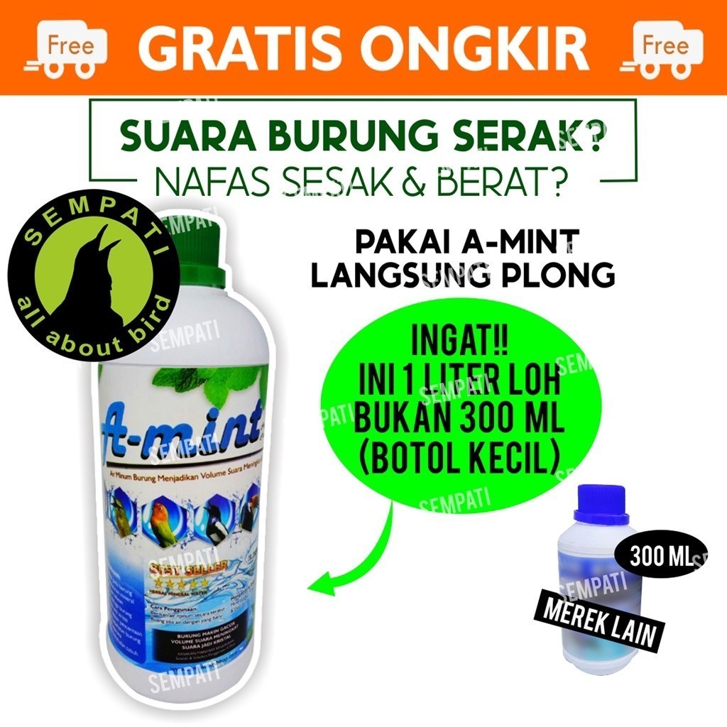 SEMPATI A-MINT AMINT WATER SEMPATI AIR MINUM BURUNG LOVEBIRD KENARI CUCAK PLECI KOLIBRI PENTET ANIS 