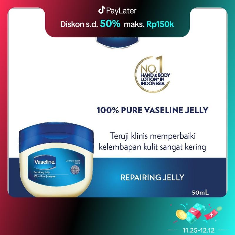

Vaseline Repairing Petroleum Jelly Lotion Original Pure 50ML