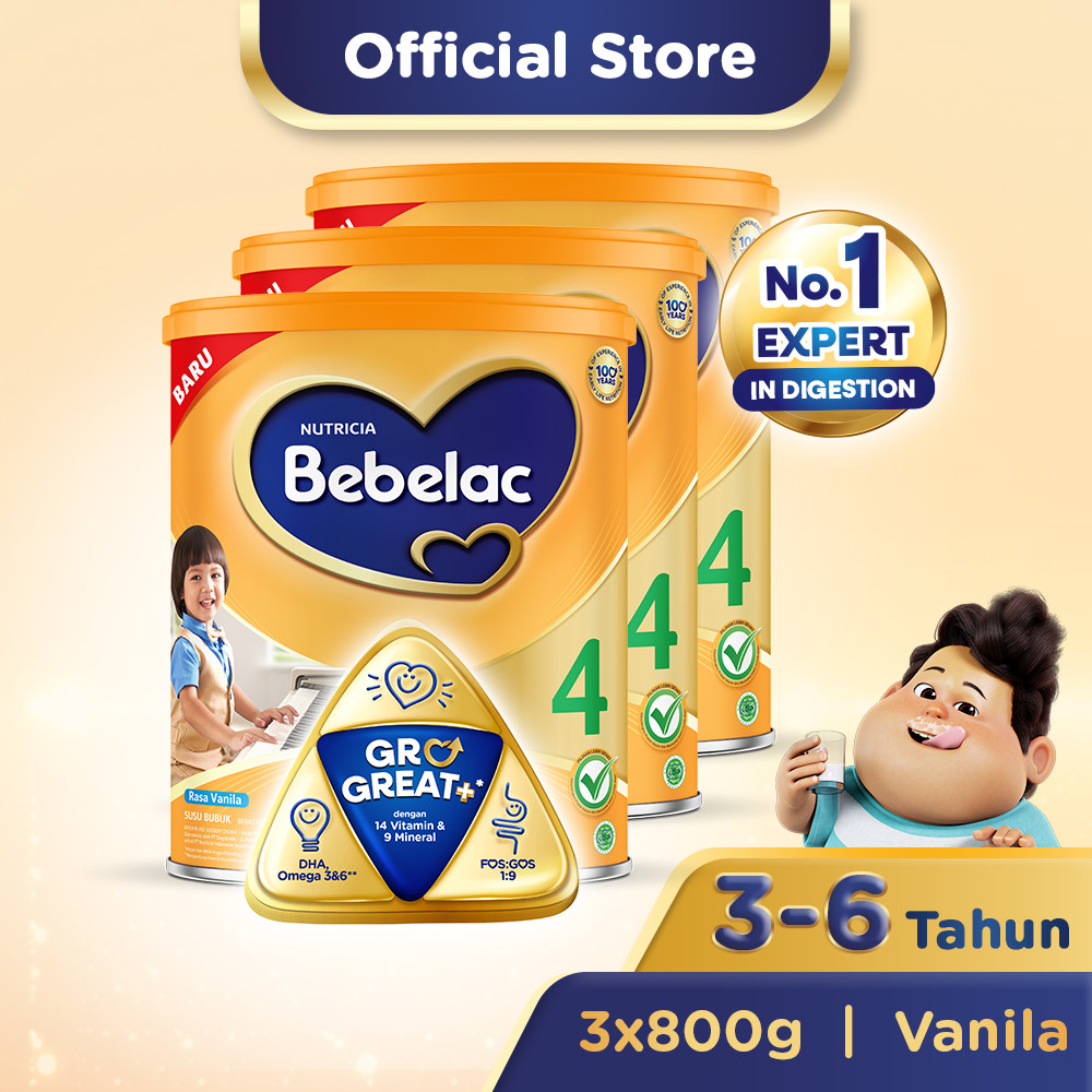 

Bebelac 4 Vanila Susu Pertumbuhan [800 g] - 3 pcs