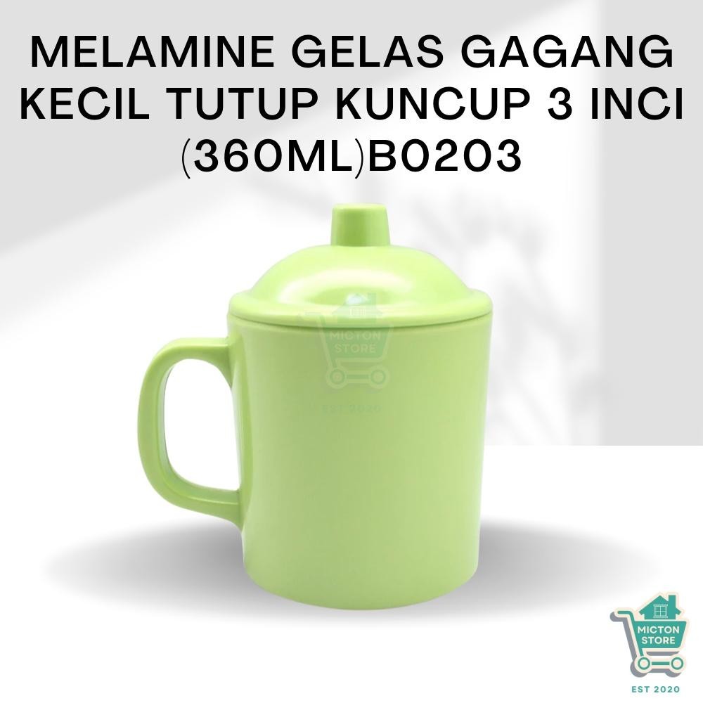 BEZTON Premium Melamine Gelas Gagang Kecil Tutup Kuncup 360 ml B0203 Gelas Plastik Cangkir Plastik T