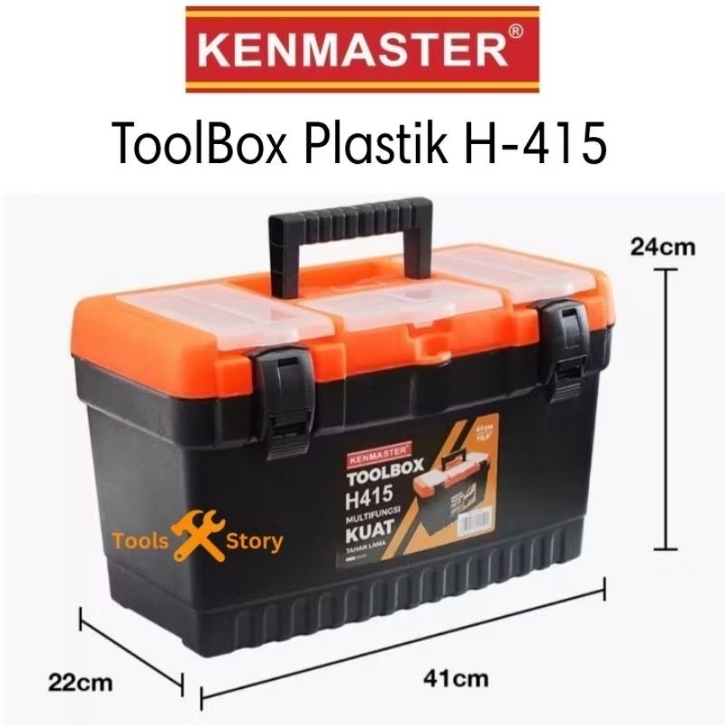 KENMASTER Tool Box Plastik Besar H415 / Tempat Penyimpanan Perkakas