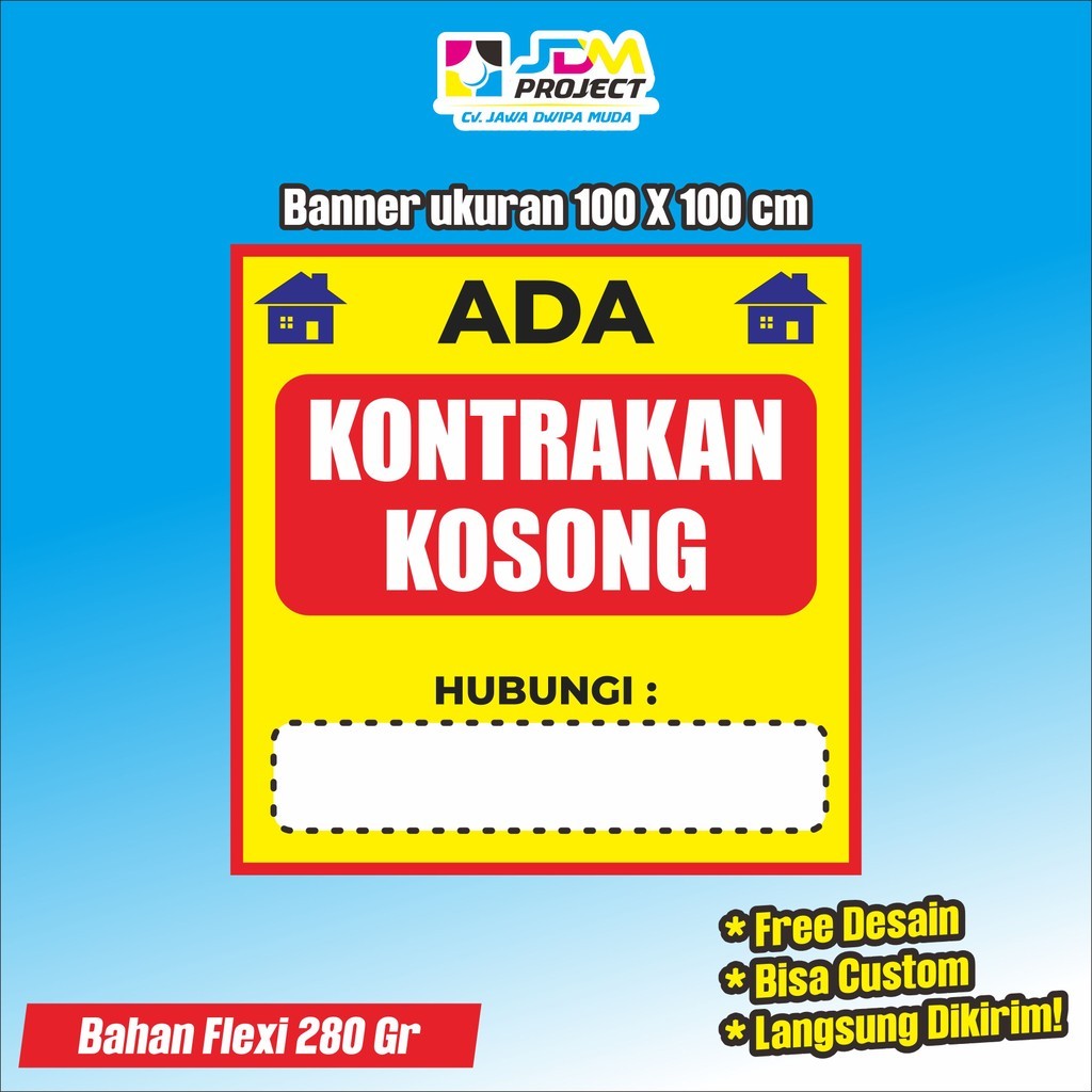 Cetak Kilat - Spanduk Kontrakan Kosong / Spanduk Banner Ada Kontrakan Kosong