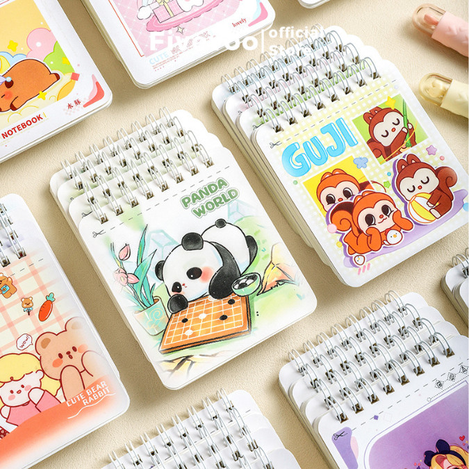 

FIVEVOO Mini Book/ Buku Catatan Mini/ Notebook Mini/ Coil Mini Book/ Pocket Book/ Buku Kecil/ Buku Catatan Kecil/ Buku Mini Coil/ Cute Book Panda