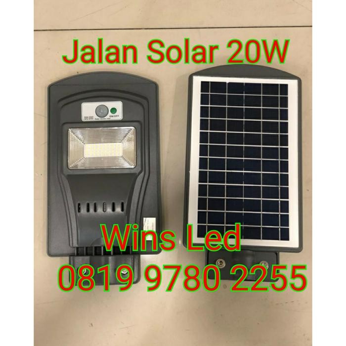 LAMPU JALAN LED 20W SOLAR CELL PANEL SURYA 20WATT PJU SOLAR 20 WATT