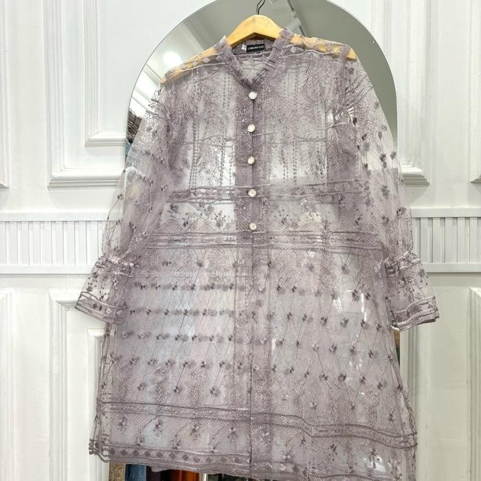 GAIA Outer Brokat Tile Sapto Kondangan wanita Atasan Motif Cantik Muslim Kardigan Kebaya Cardigan Pa