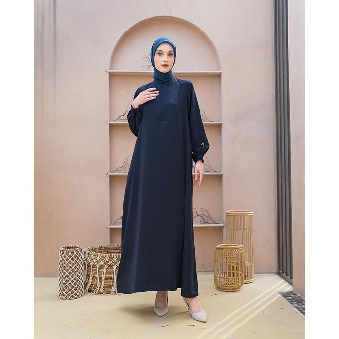 Heaven Lights - Elma Dress - Gamis Polos Wanita Muslim - Custard, XS