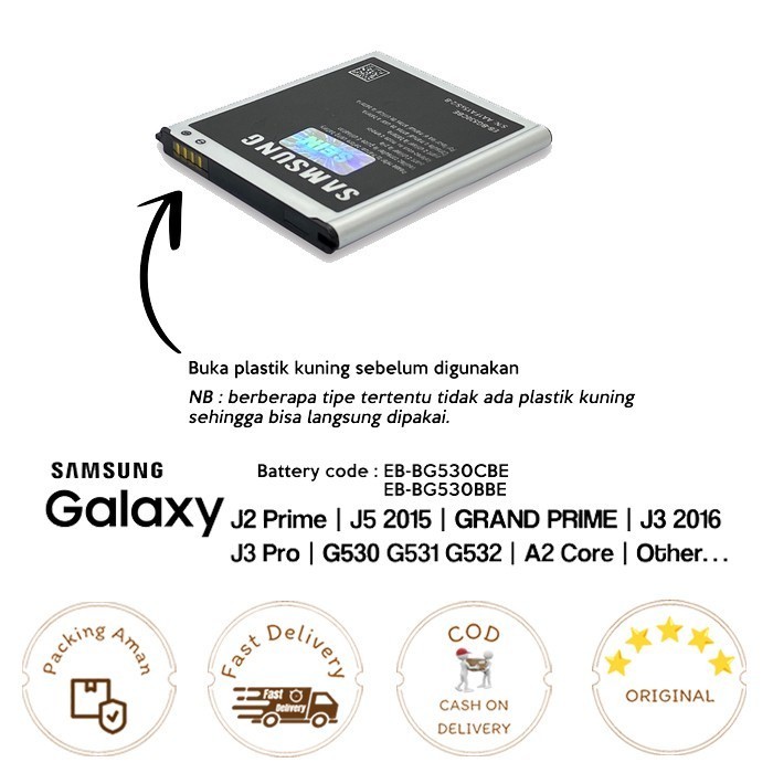 Baterai SAMSUNG Galaxy J2 PRIME / J5 2015 / GRAND PRIME ORI99