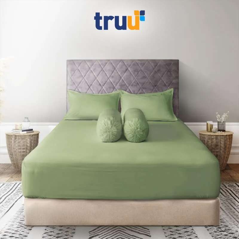 Truu Sprei Polos Sage Green Tr.P003 Microfiber Halus Adem Nyaman