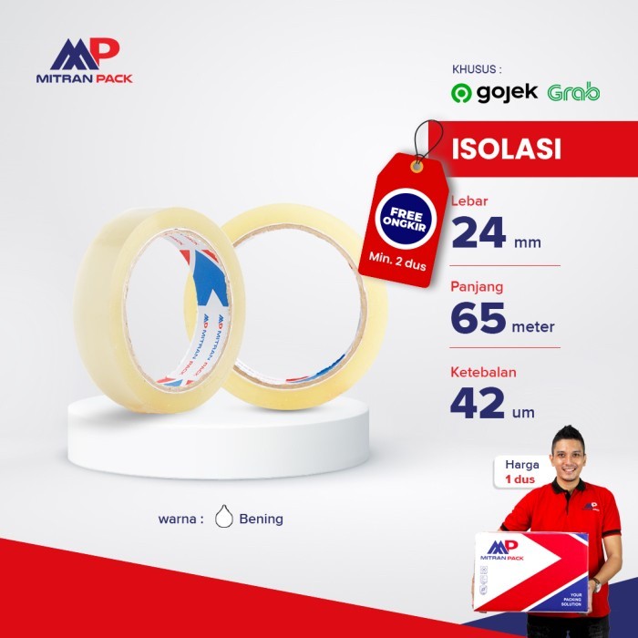 

(Gojek) Isolasi / Solatip Mitran Pack 24mm / 1 Inch X 65 Meter