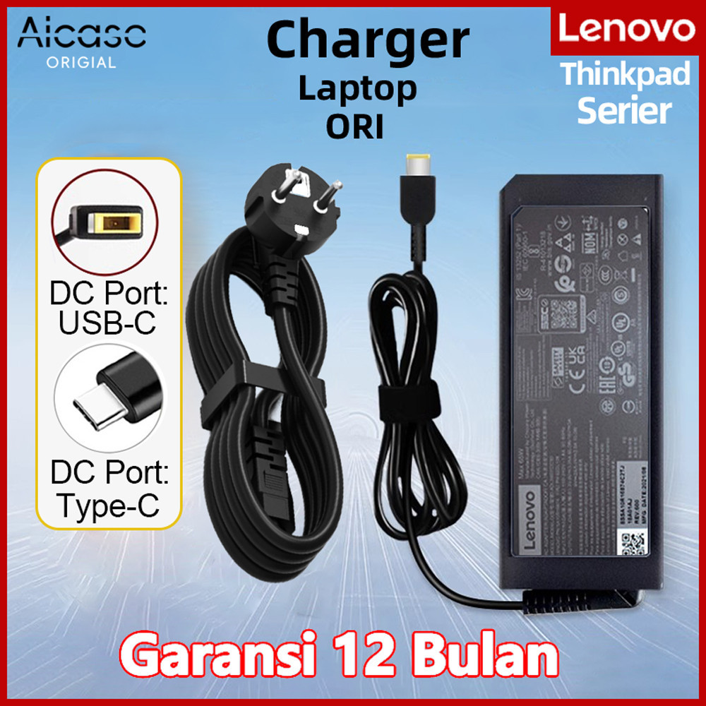 Aicasc-Thinkpad Ideapad Lenovo Original Laptop Charger USB 45w 20V-2.25 65W 20V-3.25A Adaptor Type-C