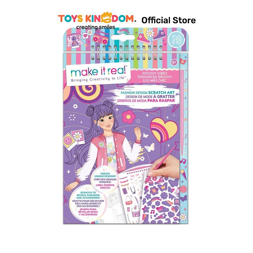 

Toys Kingdom Make It Real Sketchbook Groovy Vibes - Ungu Toy Kids Toy Girls Toys Mainan Kerajinan Anak Mainan Alat Tulis Gambar Anak Perempuan