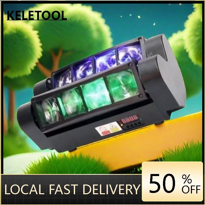 Mini Spider Light Laser Dyeing Light Eight-eye Beam Moving Head Light Bar Stage Light Disco Voice-ac