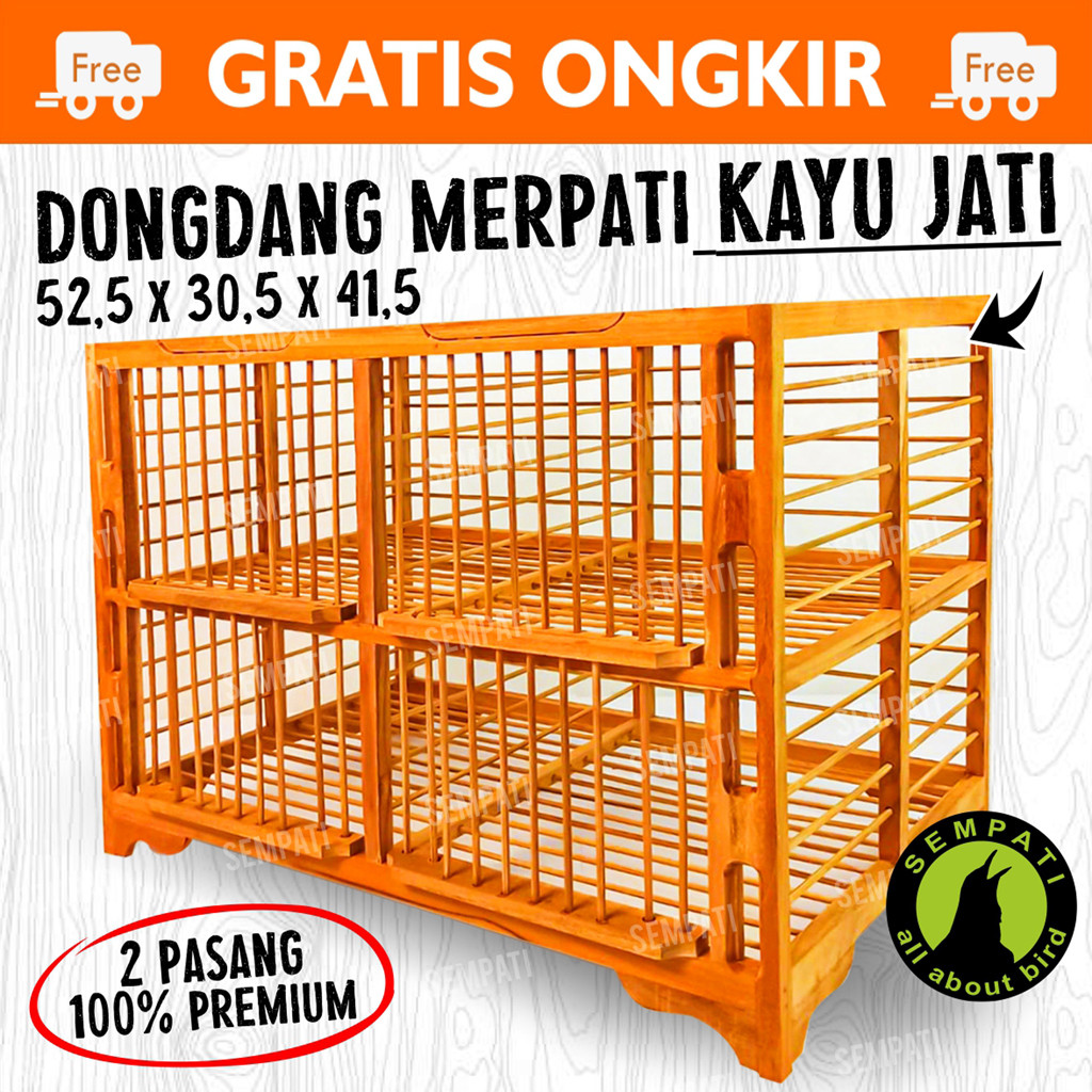SEMPATI DONGDANG MERPATI KAYU JATI SUPER DONGDANG MERPATI 2 PASANG 4 PINTU KANDANG MERPATI SANGKAR D