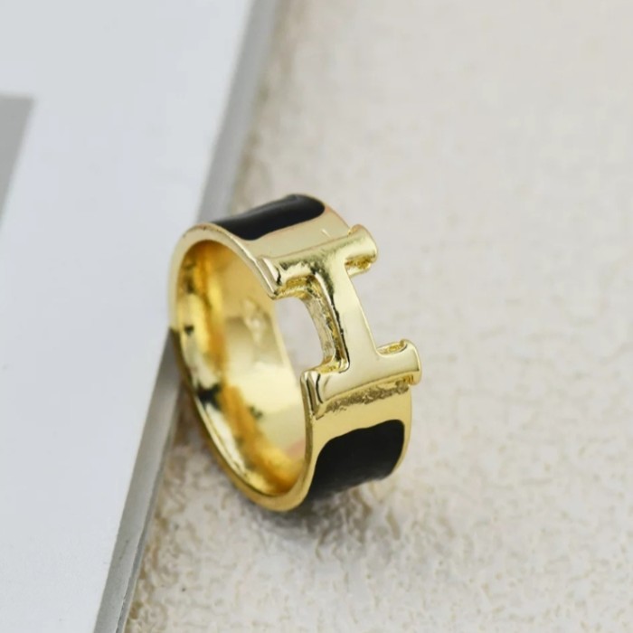 Bros Ring Hijab Cincin Jilbab Simpel Huruf H  - Orange