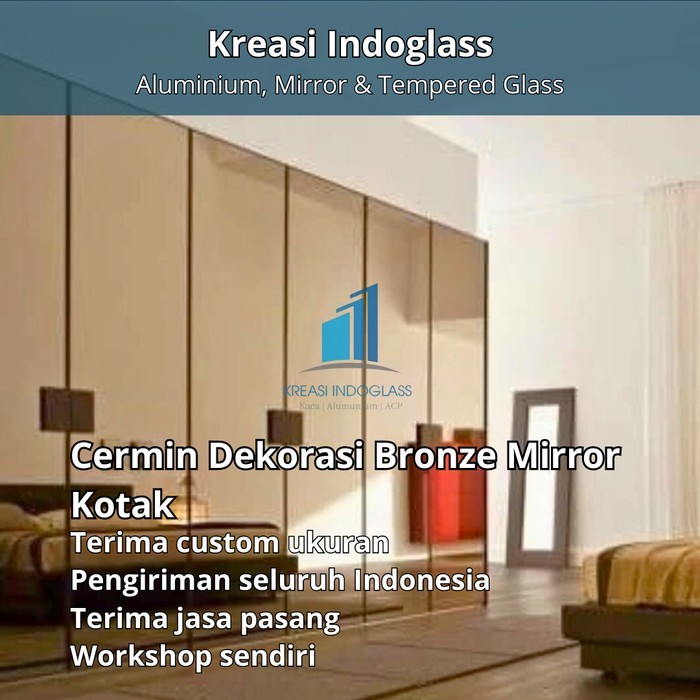 Kaca Cermin Dekorasi Bronze Mirror Kotak