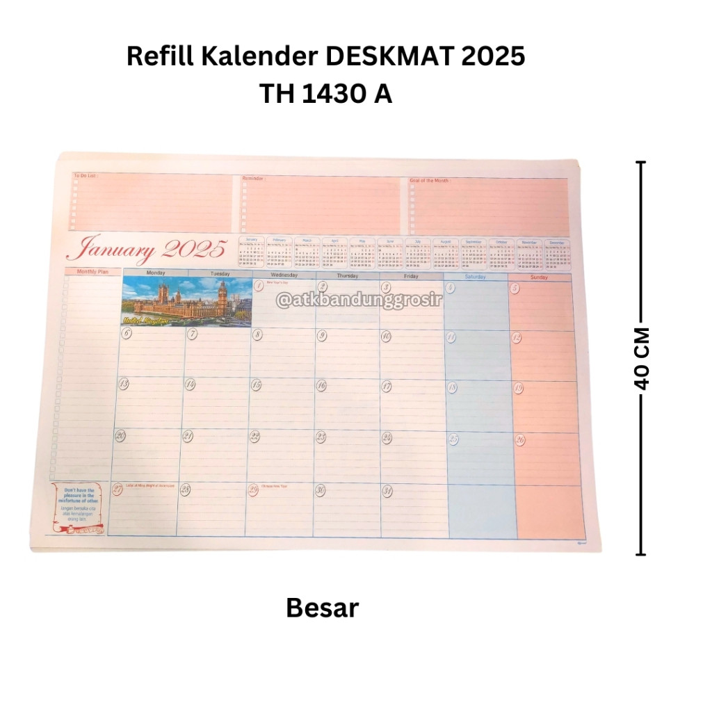 

Refil Agenda Meja Deskmat Ukuran Junior Tahun 2025 #1430 A Isi Kalender Meja Deskmatt Planner 2025- SHABQ