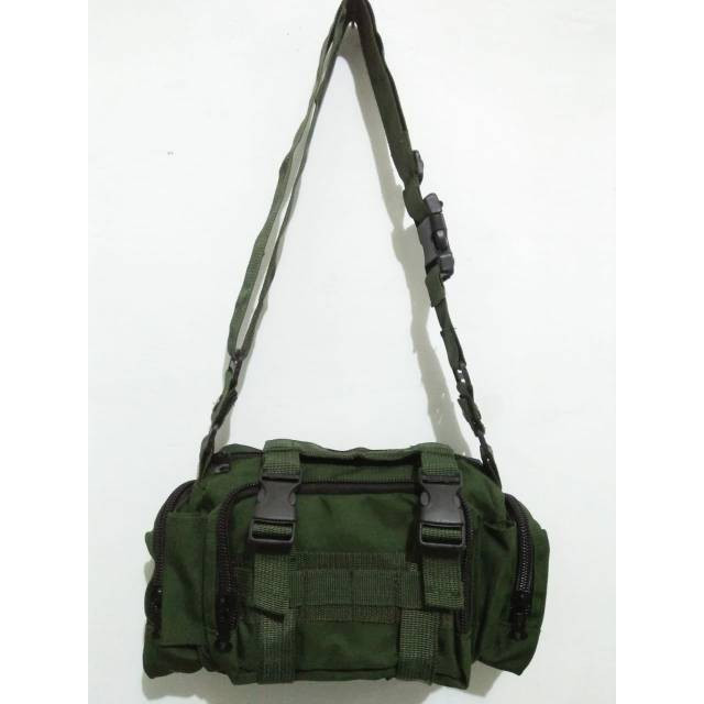 Promo ANjayMalang TAS SELEMPANG HIJAU ARMY POLOS TACTICAL