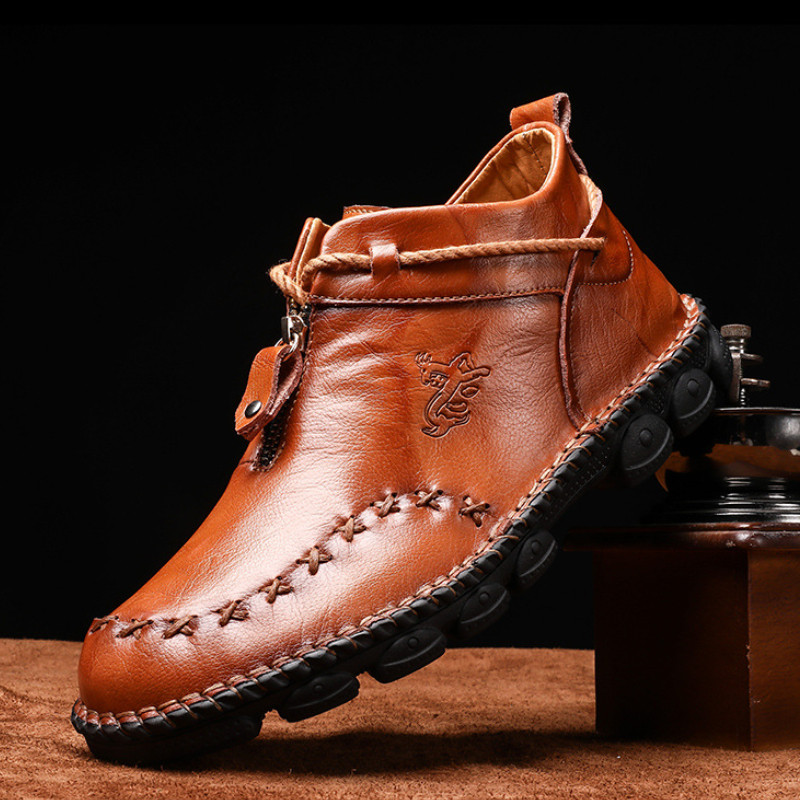 Genuine Leather Shoes Male Luxury High Quality Men Ankle Boots Outdoor Comfortable Casual Shoes Fash